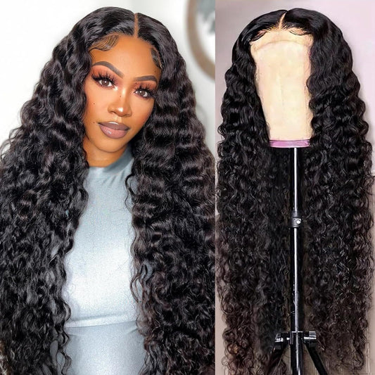 Deep Wave Front Lace Human Hair Wig – Natural, Voluminous Curls with Seamless Hairline